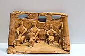 Archaeological Museum of Heraklion. Model of a shrine with worshippers example of Minoan cult-related miniature sculpture found in the tomb of Kamilari near Faistos.